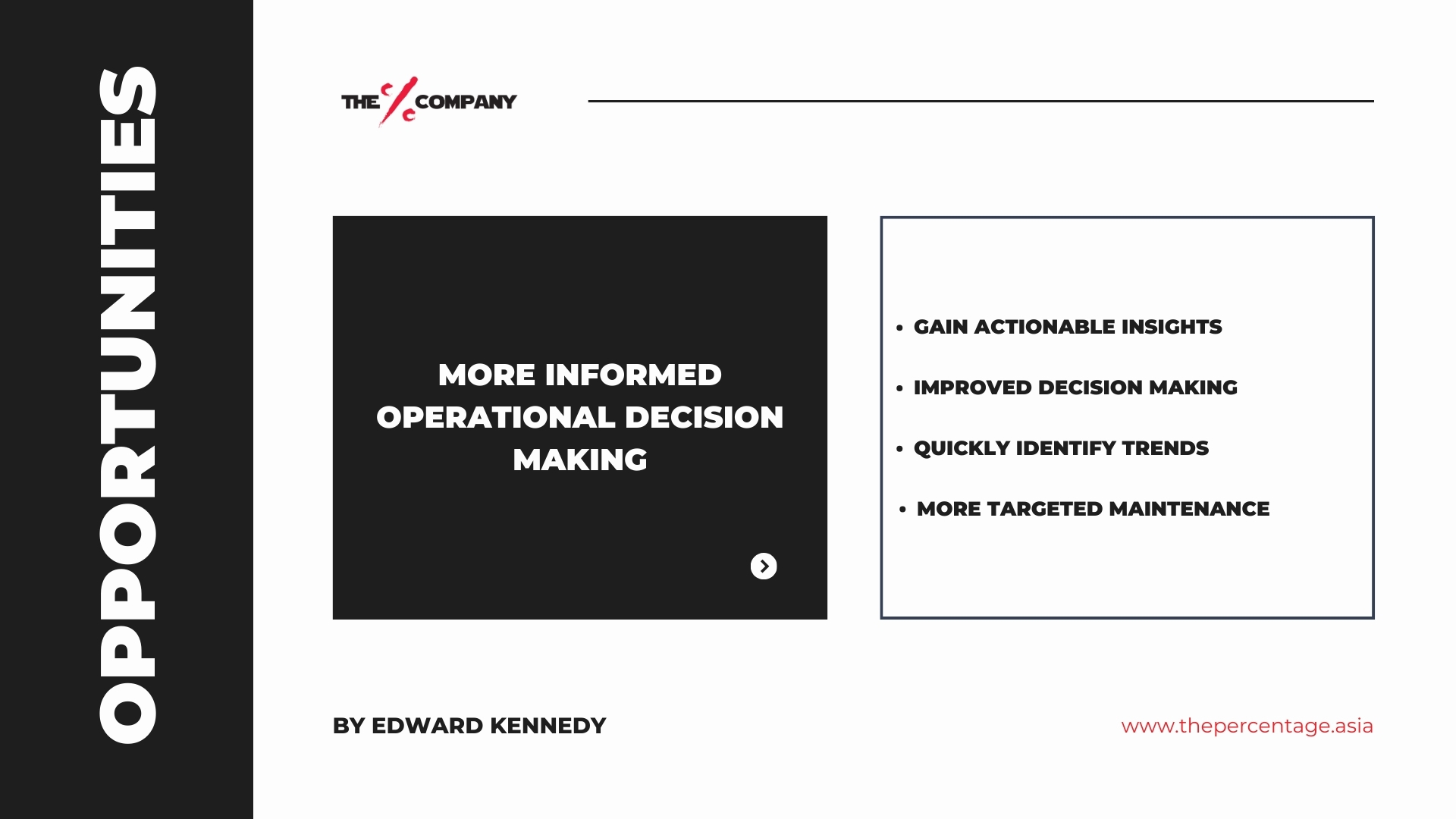 More informed decisions about their operations more quickly and more accurately