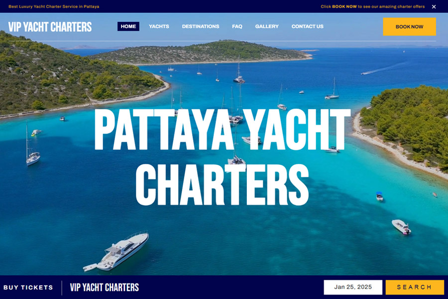 VIP Yacht Charters in Pattaya Thailand Web Design & Digital Marketing