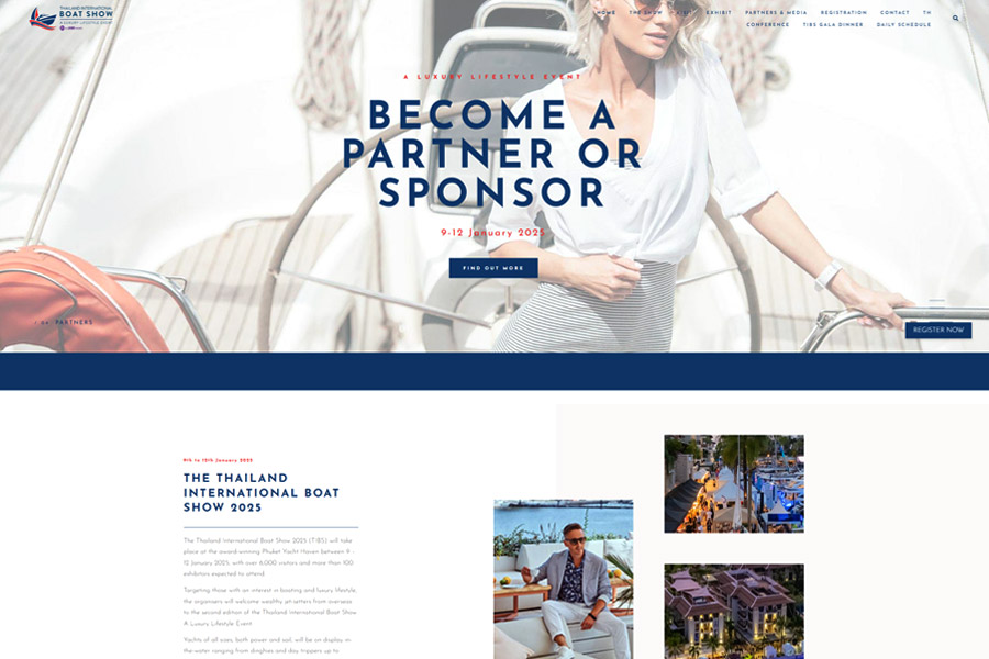 Thailand international Boat Show Web Design & Digital Marketing