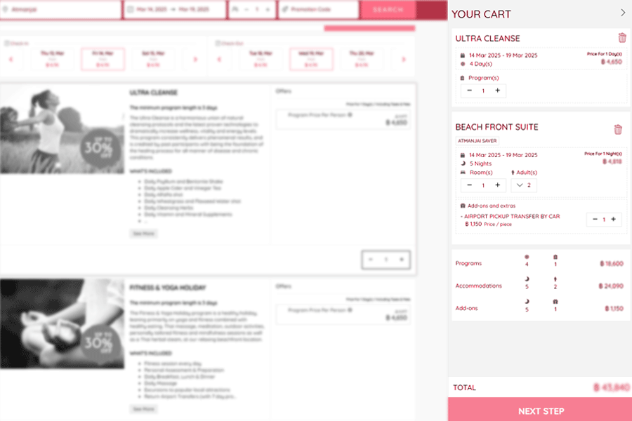 The Percentage App - Package Booking System