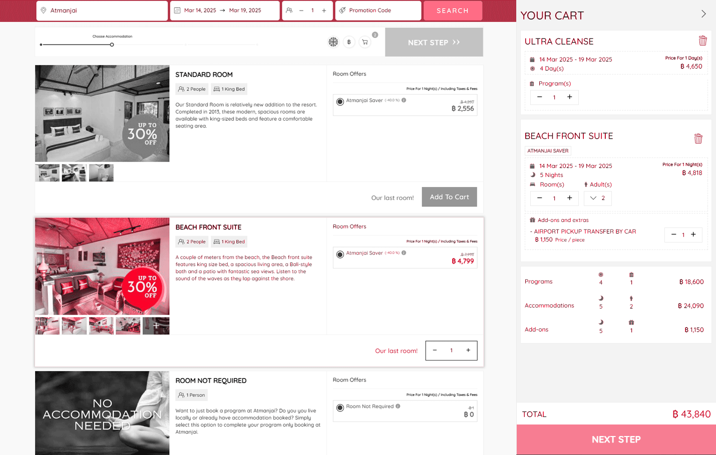 The Percentage Package Booking System